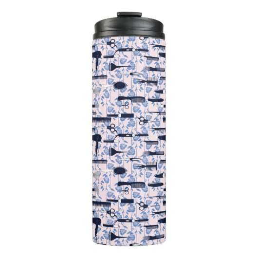 美しいの心配の青のバラパターン タンブラー (正面)