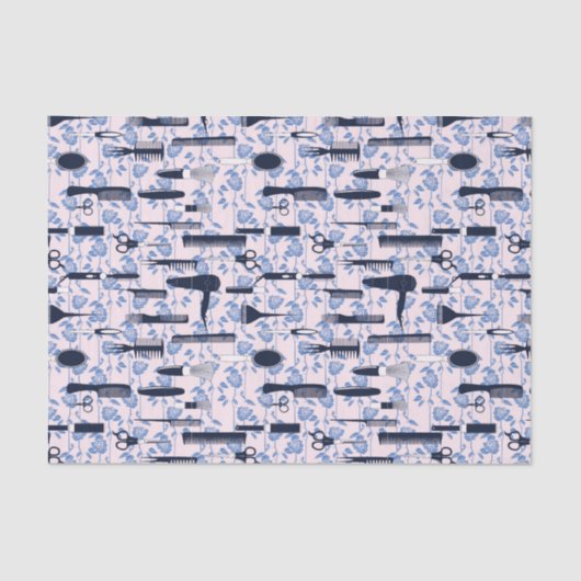 美しいの心配の青のバラパターン 薄葉紙 (正面)