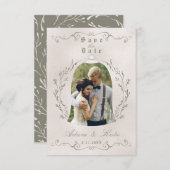 美しいの日付カード|のエレガントなバラを救って下さい セーブザデート (正面/裏面)