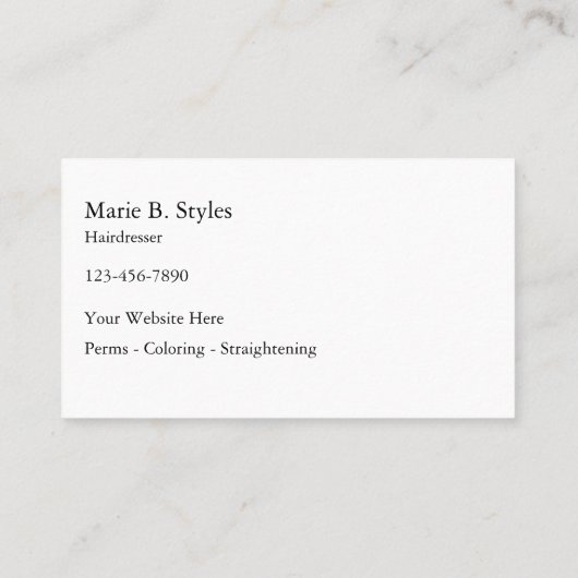 美しいの毛の名刺 名刺 (裏面)