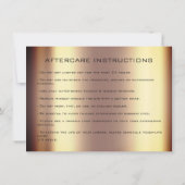 美しいの点滅拡張アフターケアの指示金ゴールド 招待状 (裏面)