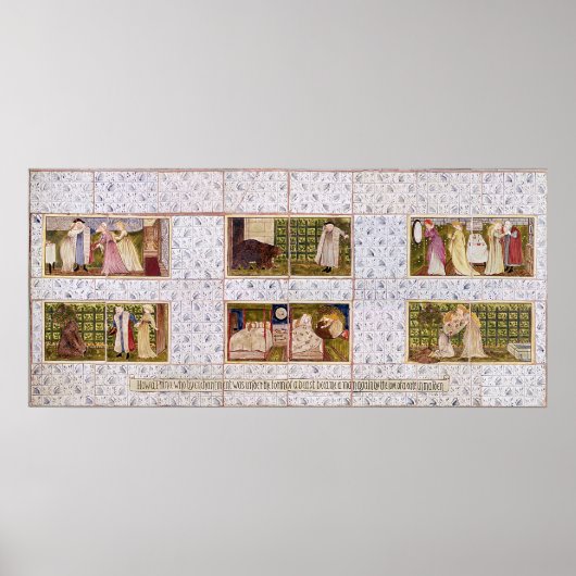 美しいの物語を描いたタイルのパネル ポスター (正面)