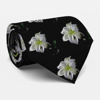 美しいの白い花パターン ネクタイ