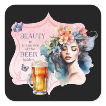 美しいの目にビールホルダーヴィンテージレディ