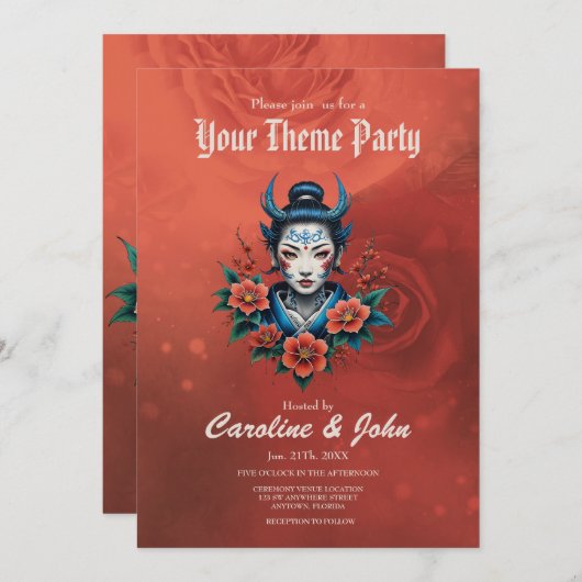 美しいの秘淡い色の密 招待状 (正面/裏面)