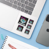 美しいの移動 – 女子チェスプレーヤー シール (ノートパソコンとiPhone)