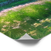 美しいの緑豊かな日本の庭園 ポスター (角)