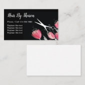 美しいの美容師の花柄 名刺 (正面/裏面)