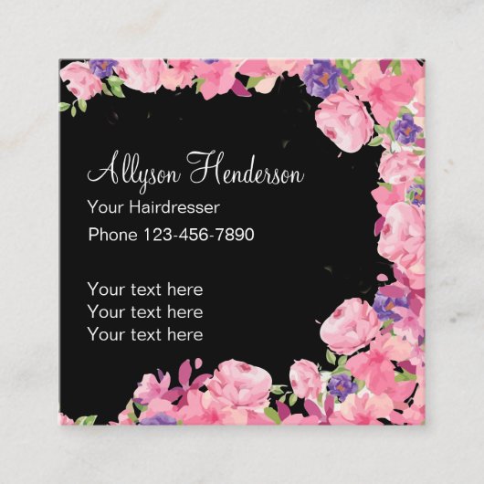 美しいの美容師 スクエア名刺 (正面)