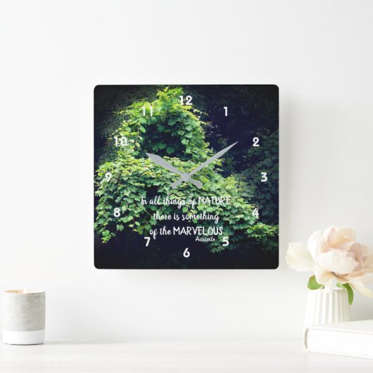 美しいの自然つる植物感動的引用文 スクエア壁時計 (ホーム)