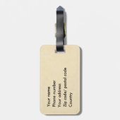 美しいの花のヴィンテージのフクロウの荷物のラベルは上がりました ラゲッジタグ (裏面縦)