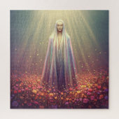 美しいの花の中の天使の精神 ジグソーパズル (縦)