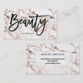 美しいの芸術家のタイポグラフィのばら色の金ゴールドの白の大理石 名刺 (正面/裏面)