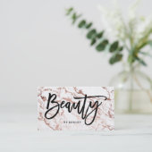 美しいの芸術家のタイポグラフィのばら色の金ゴールドの白の大理石 名刺 (スタンド正面)