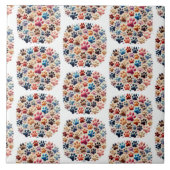 美しいの違い犬のポー印刷 タイル (正面)