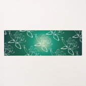 美しいはすの花の白い緑のグラデーションなグラデーション ヨガマット (裏面(横))