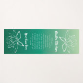 美しいはすの花の白い緑のグラデーションなグラデーション ヨガマット (正面(横))