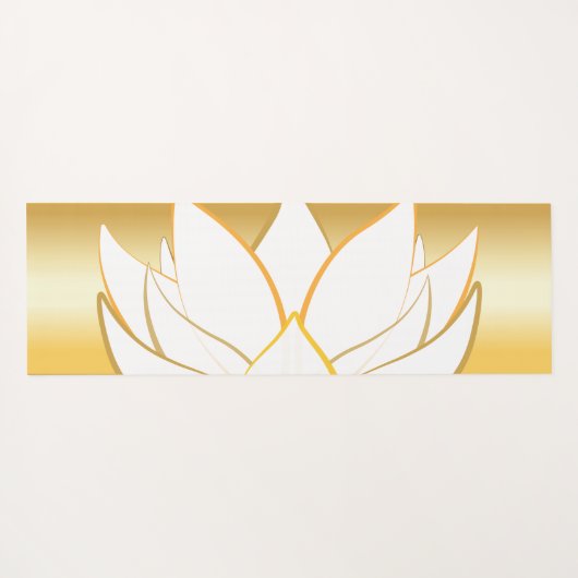 美しいはすの花の金ゴールドの白くグラデーションなグラデーション ヨガマット (裏面(横))