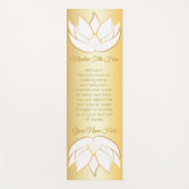 美しいはすの花の金ゴールドの白くグラデーションなグラデーション ヨガマット (正面)