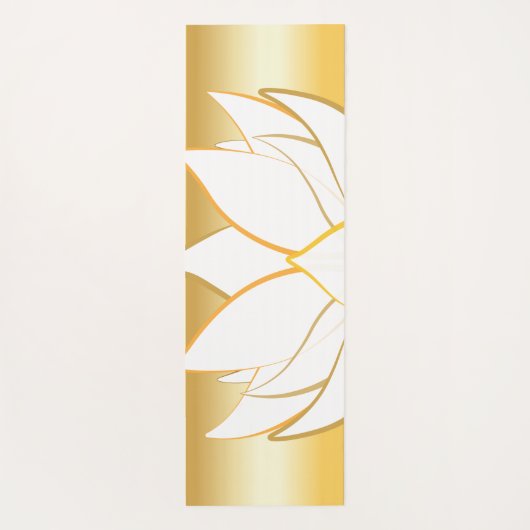 美しいはすの花の金ゴールドの白くグラデーションなグラデーション ヨガマット (裏面)