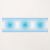 美しいはす平和青く白くグラデーションなグラデーション ヨガマット (裏面(横))