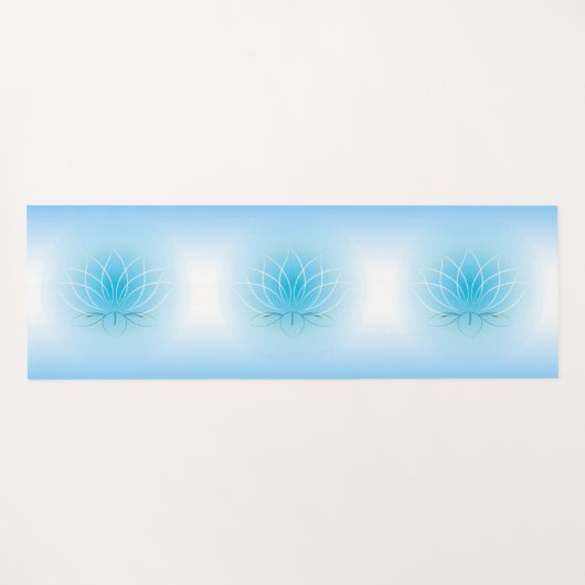 美しいはす平和青く白くグラデーションなグラデーション ヨガマット (裏面(横))