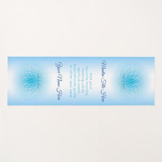 美しいはす平和青く白くグラデーションなグラデーション ヨガマット (正面(横))