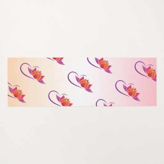 美しいはす紫色のオレンジピンクのグラデーションなグラデーション ヨガマット (裏面(横))