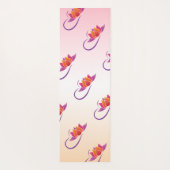 美しいはす紫色のオレンジピンクのグラデーションなグラデーション ヨガマット (裏面)