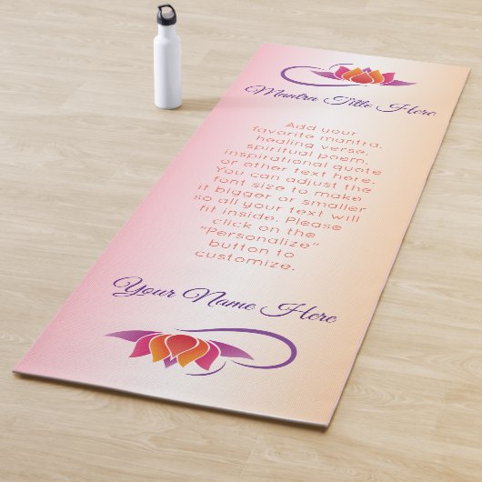 美しいはす紫色のオレンジピンクのグラデーションなグラデーション ヨガマット (インサイチュ)