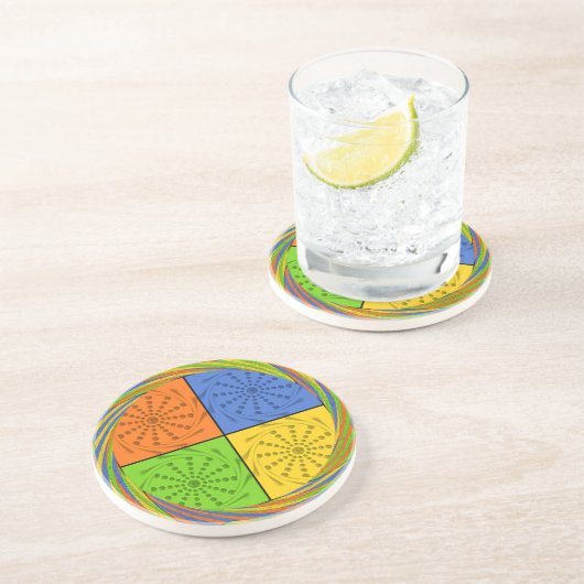 美しいはっきりしたエジプト柄：目まいがするデザイン コースター (側面)