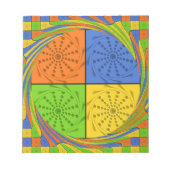 美しいはっきりしたエジプト柄：目まいがするデザイン ノートパッド (正面)