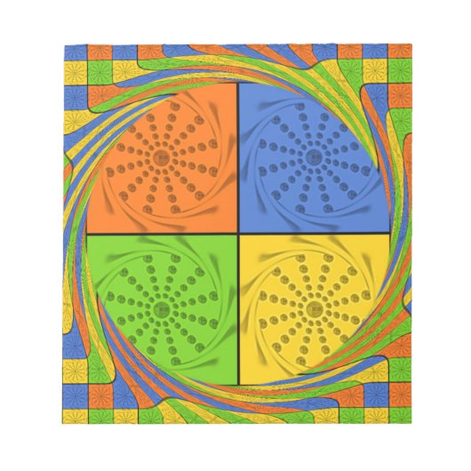 美しいはっきりしたエジプト柄:目まいがするデザイン ノートパッド (正面)