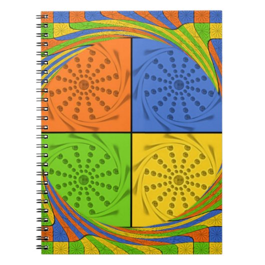 美しいはっきりしたエジプト柄:目まいがするデザイン ノートブック (正面)