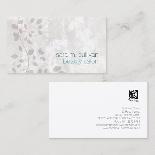 美しいはっきりしたサロンシンプルグランジ名刺 名刺 (正面/裏面)