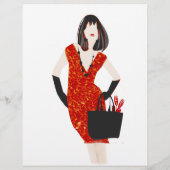 美しいはっきりしたファッションレッド動物ヒョウ柄 チラシ (裏面)