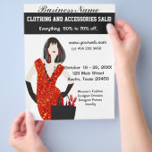 美しいはっきりしたファッションレッド動物ヒョウ柄 チラシ (手)