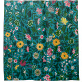 美しいはっきりしたフローラボホブルーグリーン シャワーカーテン (正面)