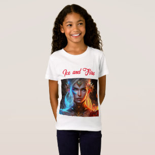 美しいはっきりした色のお洒落妖精の氷の火 Tシャツ