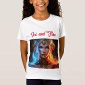 美しいはっきりした色のお洒落妖精の氷の火 Tシャツ (正面)