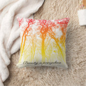 美しいはどこでも日没の木がグラデーションある クッション (ブランケット)