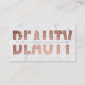 美しいはばら色の金ゴールドのタイポグラフィの大理石を切り取りました 名刺 (裏面)