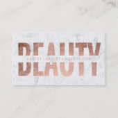 美しいはばら色の金ゴールドのタイポグラフィの大理石を切り取りました 名刺 (正面)