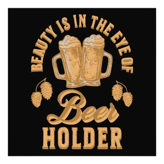 美しいはビールの持ち主の目に入る フォトプリント            (正面)