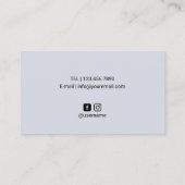 美しいはメーキャップアーティストの淡いブルーの水彩画を打ちます 名刺 (裏面)