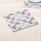 美しいは中パターンから来ます スクエアペーパーコースター (アングル)