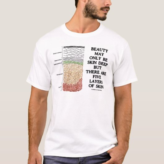 美しいは皮の深い皮の5つの層であるかもしれません Tシャツ (正面)