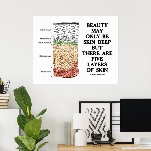 美しいは皮膚の深いかもしれないが、皮膚の5つの層 ポスター (ホームオフィス)