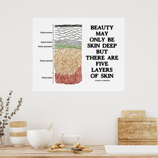 美しいは皮膚の深いかもしれないが、皮膚の5つの層 ポスター (キッチン)