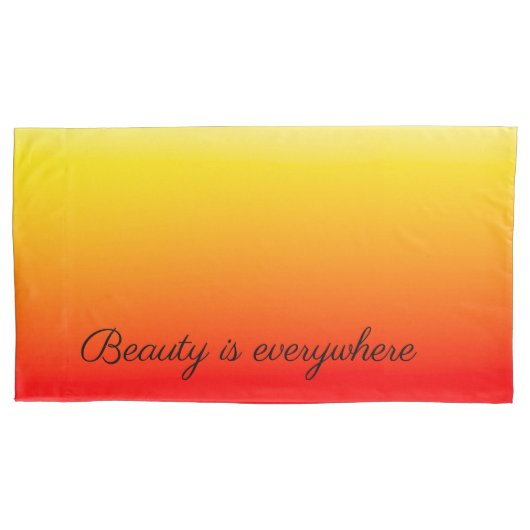 美しいは、どこでも赤から黄色の色のフェード 枕カバー (正面左)